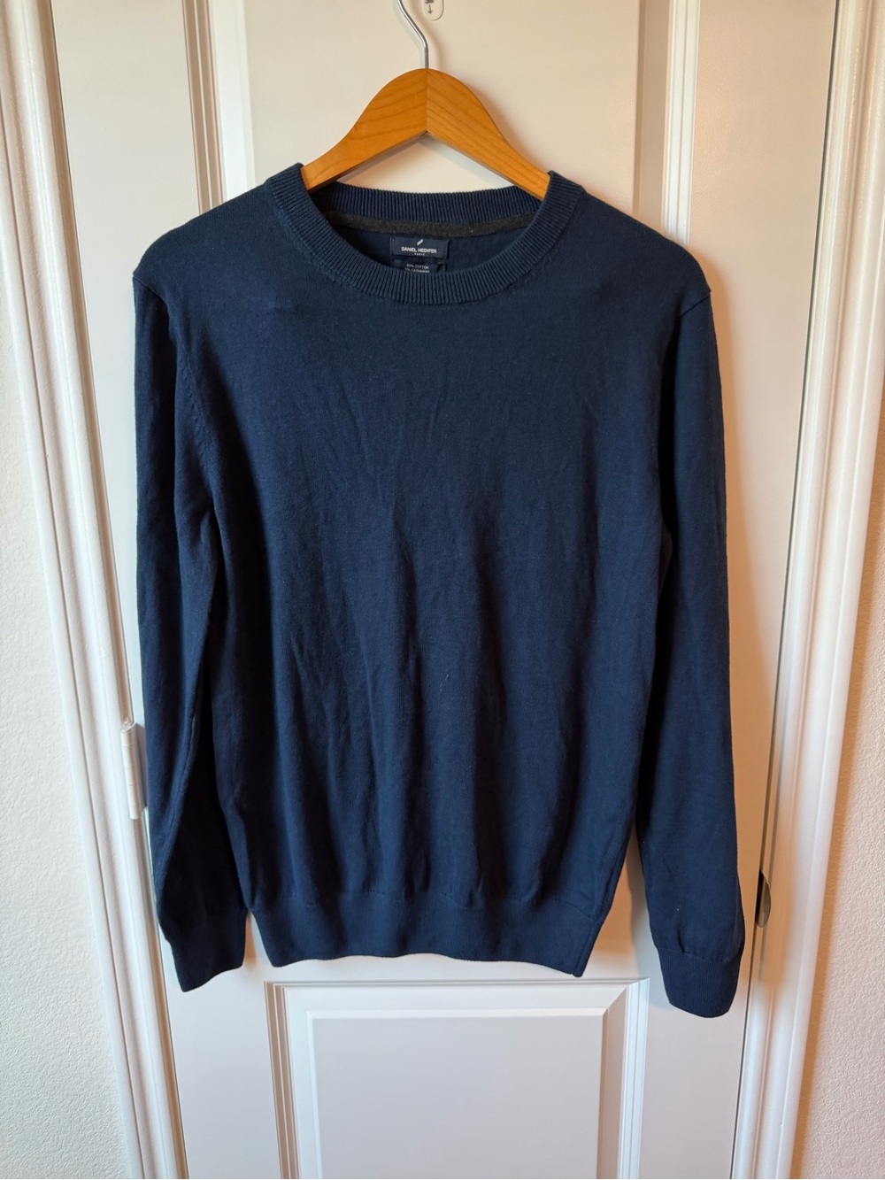 Daniel Hechter Paris Men's Crewneck Sweater in Navy - Cotton + Cashmere